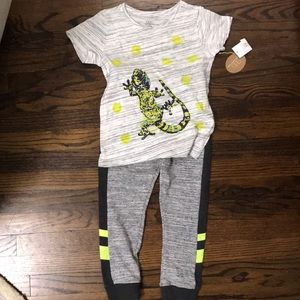 NWT egg by Susan lazar gecko t shirt and pants